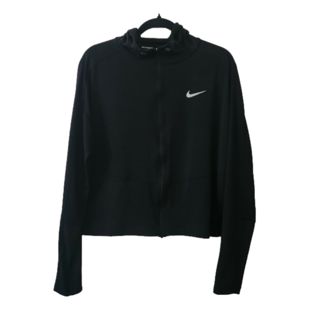 Nike Dri-Frit Element Hoodie. Size Large Black. Thumb hole sleeve.